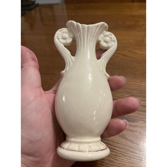 Vintage Hull Art Pottery Pink Floral Vase 6" Tall Urn Shaped Pink Hull Vase - Picture 3 of 8